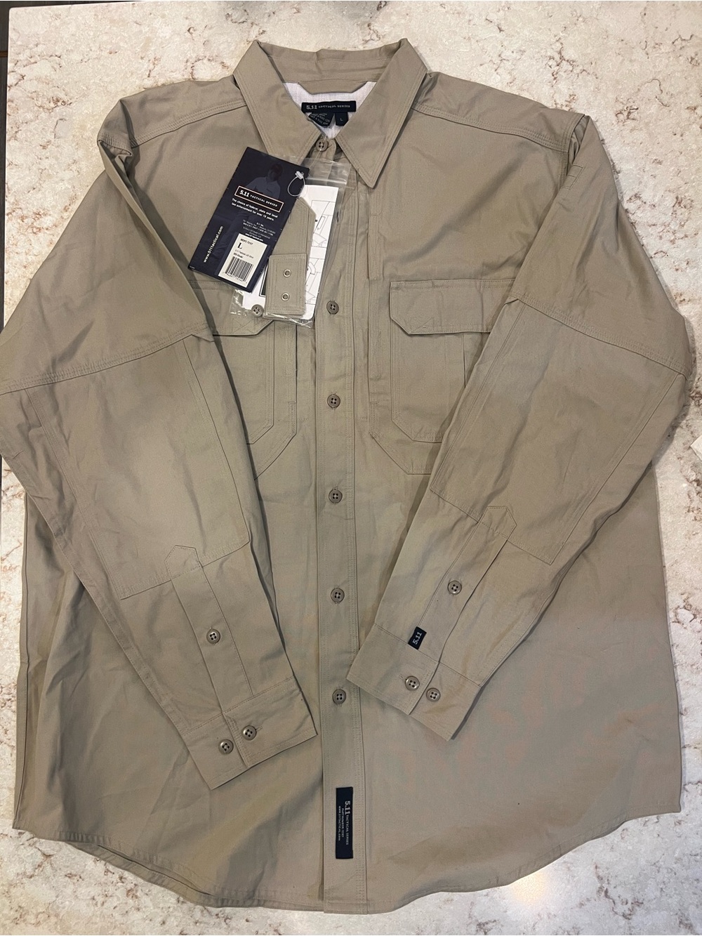 5.11 Tactical Lightweight Button-Front Shirt Jacket - Khaki